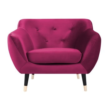 Fotoliu mazzini sofas amelie cu picioare negre, roz