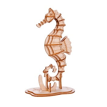 Puzzle 3D din lemn de balsa Kikkerland Seahorse