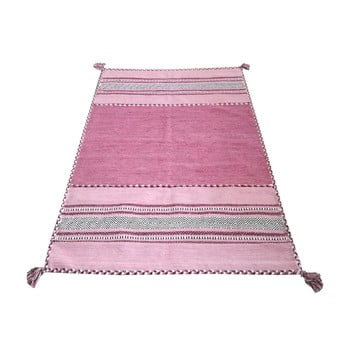Covor din bumbac floorita antique kilim, 120 x 180 cm, roz