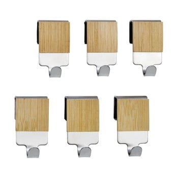 Set 6 cârlige de perete wenko bamboo premium, bambus