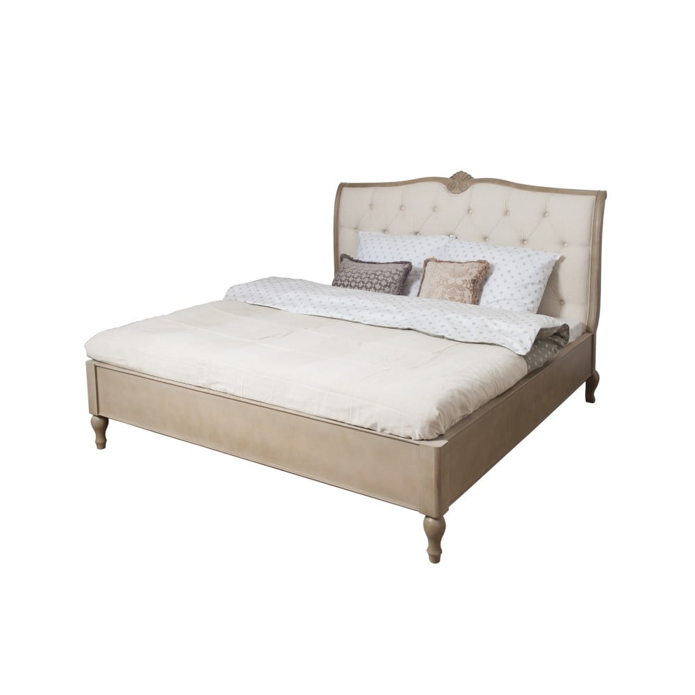 Béžová postel z březového dřeva Livin Hill Venezia, 180 x 200 cm