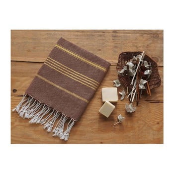 Prosop baie hammam sultan brown gold, 100x180 cm