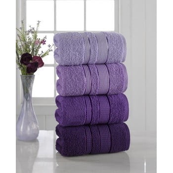 Set 4 prosoape pure cotton purple, 50 x 85 cm