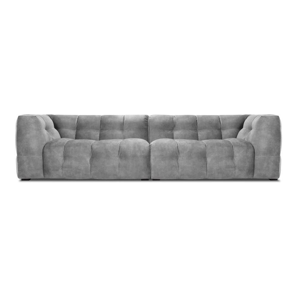 Šedá sametová pohovka Windsor & Co Sofas Vesta, 280 cm