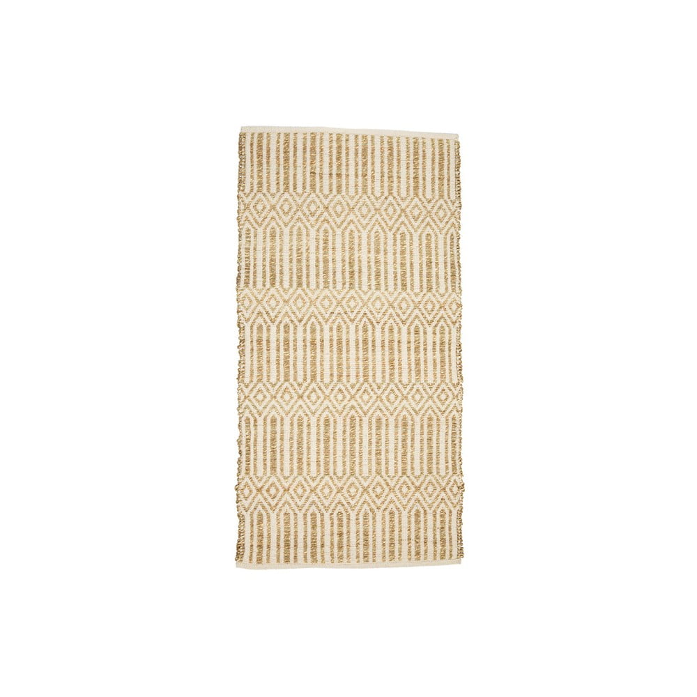 Béžový koberec z mořské trávy a bavlny Simla, 90 x 60 cm