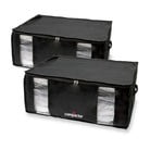 Sada 2 černých úložných boxů s vakuovým obalem Compactor Black Edition XXL, 50 x 26,5 cm