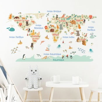 Autocolant de perete ambiance pastel world map