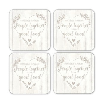 Set 4 suporturi pentru pahare cooksmart food for thought