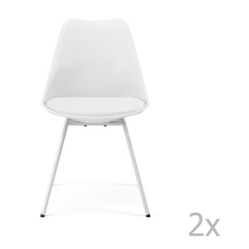 Set 2 scaune Tenzo Gina Triangle, alb