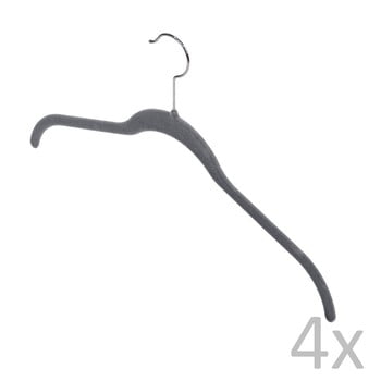 Set 4 umerașe domopak velvet hangers, gri