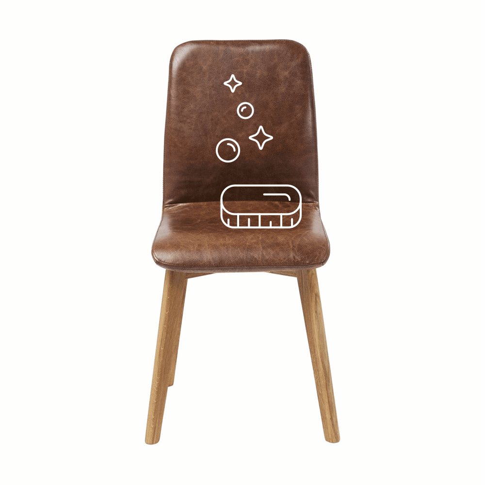 Čištění židle s opěrkou s koženým čalouněním, mokré hloubkové čištění + výživa kůže
