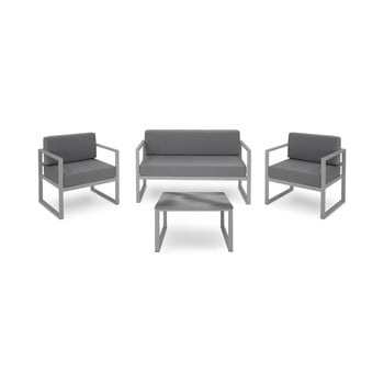 Set mobilier de grădină potrivit pentru 4 persoane calme jardin nicea, gri - gri grafit