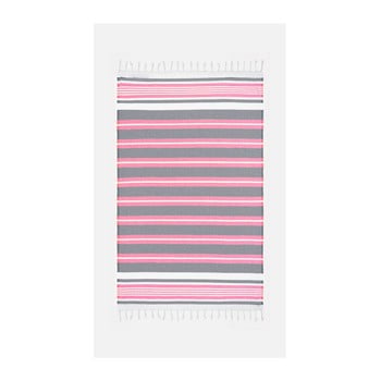 Prosop de plajă Kate Louise Cotton Collection Line, 100 x 180 cm, roz-gri imagine