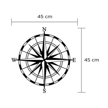 Decorațiune din metal pentru perete compass
