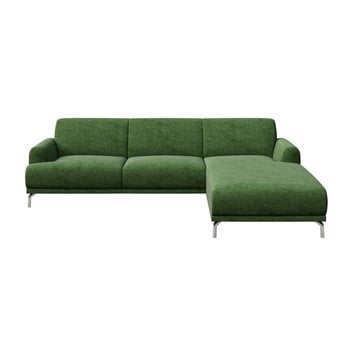 Colțar cu șezlong pe partea dreaptă mesonica puzo, verde