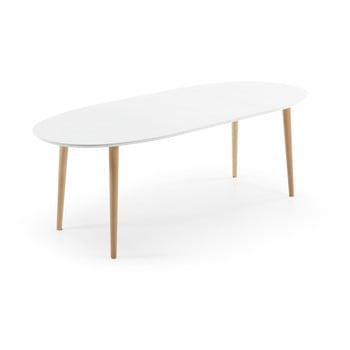 Masă extensibilă la forma oakland, 140-220 cm, alb