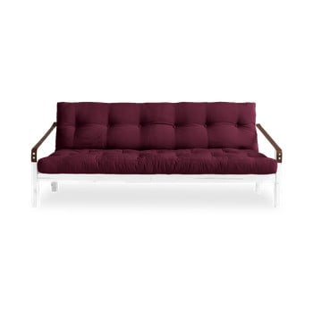 Canapea extensibilă Karup Design Poetry White/Bordeaux, roșu închis