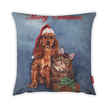 Față de pernă Vitaus Christmas Period Cat And Dog, 43 x 43 cm