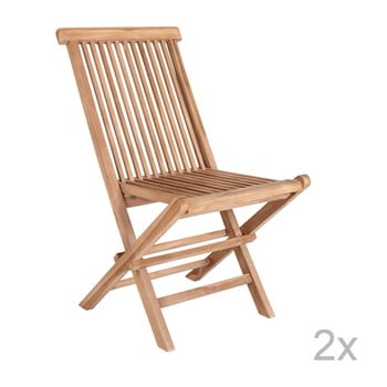 Set 2 scaune din lemn de tec, potrivite pentru exterior house nordic toledo