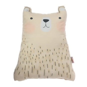 Pernă din amestec de bumbac pentru copii Apolena Pillow Toy Bear Cute, 22 x 30 cm, maro imagine