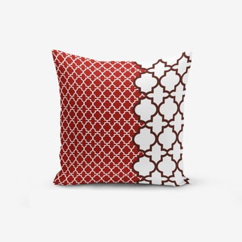 Față de pernă cu amestec din bumbac minimalist cushion covers modern geometric rojo, 45 x 45 cm