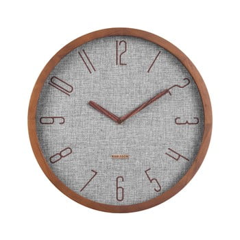 Ceas de perete karlsson canvas, ø 35 cm, gri