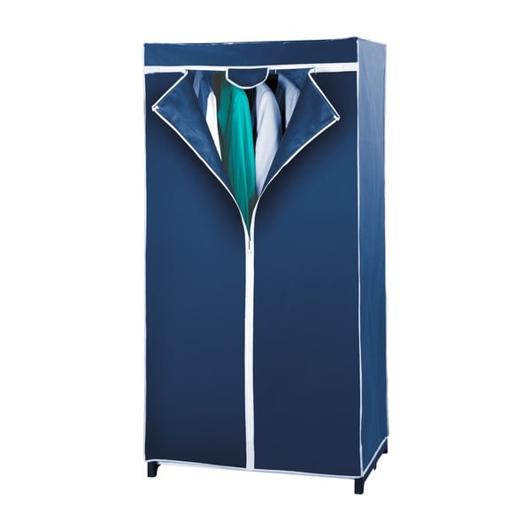 Modrá skládací látková šatní skříň Wenko Air