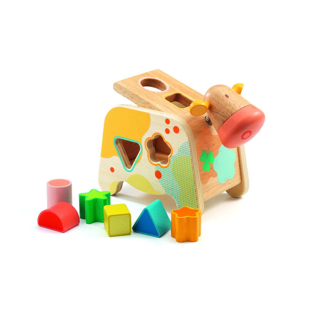 Dětská dřevěná skládací hračka Cow