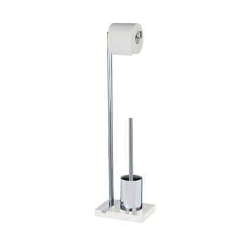 Perie toaletă și suport din inox pentru hârtie igienică wenko noble