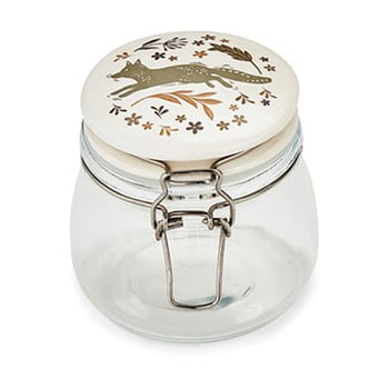 Borcan din sticlă cu capac din ceramică cooksmart woodland, 500 ml