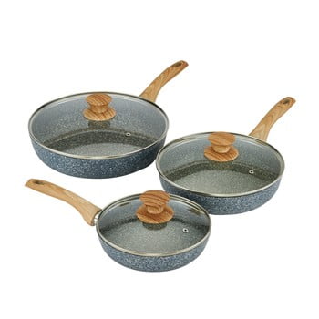Set 3 tigăi cu mânere și capace bisetti pierre gourmet