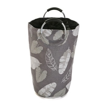 Coș din bumbac pentru rufe versa blue grey leafs, înălțime 58 cm