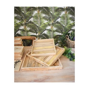 Set 3 platouri din lemn de mango orchidea milano living