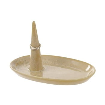 Suport din ceramică pentru inele a simple mess elv golden yellow, 17 x 10 cm