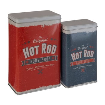 Set 2 cutii depozitare din tablă premier housewares barber hot rod