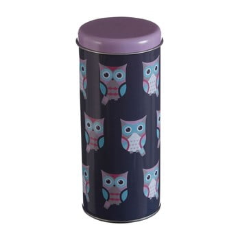 Recipient rotund din tablă premier housewares happy owls, Ø 8 x 18 cm