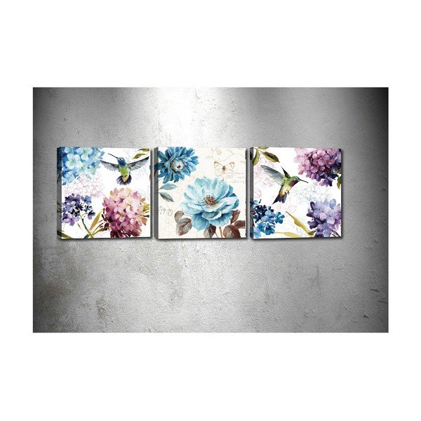 Sada 3 obrazů Tablo Center Hummingbird
