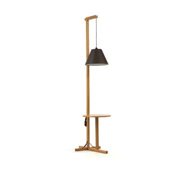 Lampadar cu structură din lemn woodman floor, negru