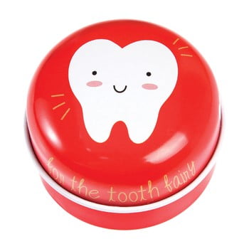 Cutie metalică pentru dinții de lapte rex london tooth fairy, roșu