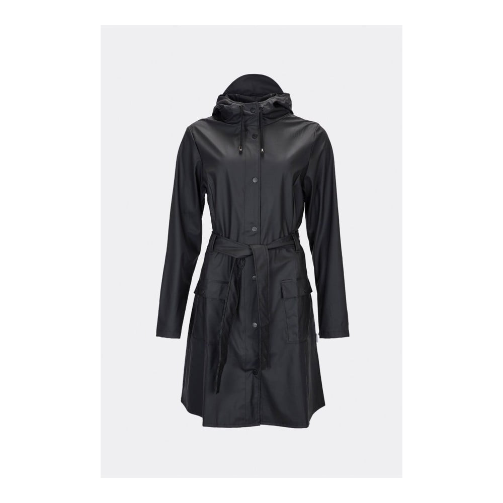 Černý dámský plášť s vysokou voděodolností Rains Curve Jacket, velikost S / M