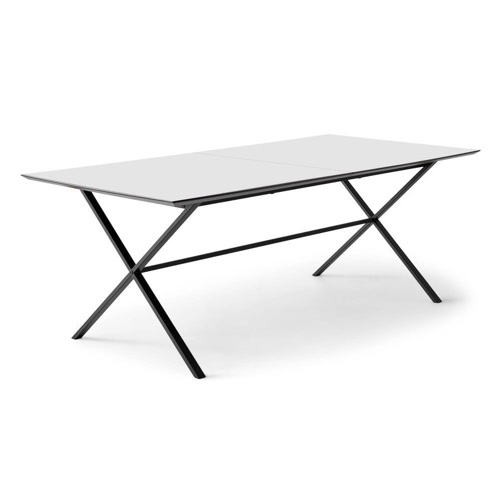 Bílý rozkládací jídelní stůl s bílou deskou 100x210 cm Meza – Hammel Furniture