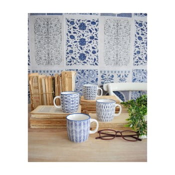Set 8 căni orchidea milano, 200 ml, albastru - alb