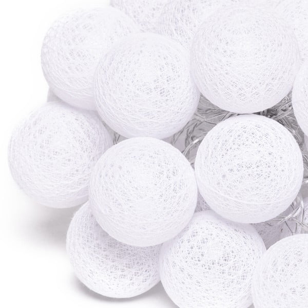 Bílý světelný řetěz s LED žárovkami Luuka, 30 světýlek