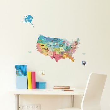 Autocolant hartă usa ambiance, 50 x 70 cm