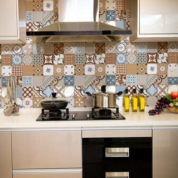 Set 30 autocolante de perete ambiance tiles azulejos estefania, 15 x 15 cm