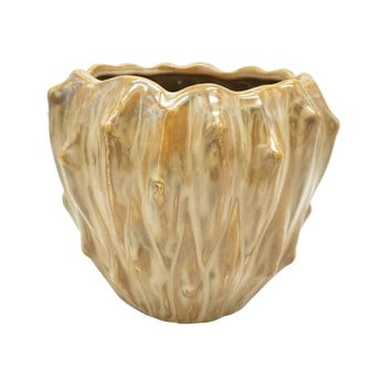 Ghiveci din ceramică pt living flora, ø 16,5 cm, maro nisip