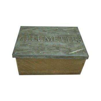 Cutie depozitare din lemn cu capac din metal Antic Line Allumettes