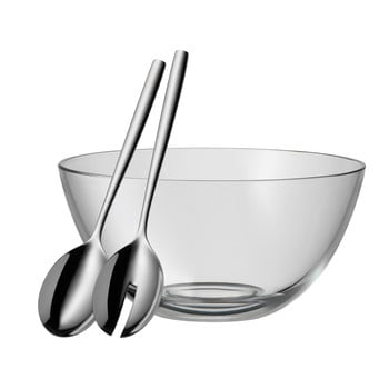 Set bol din sticlă pentru salată cu 2 tacâmuri wmf taverno