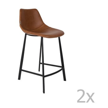 Set 2 scaune bar dutchbone franky, înălțime 91 cm, maro