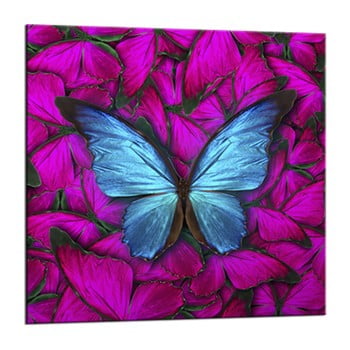 Tablou styler glasspik red butterfly, 20 x 20 cm